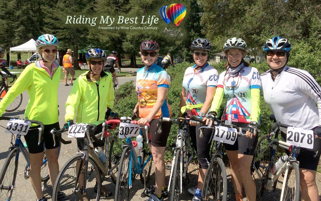 Kathy Ferraro and her friends at the Wine Country Century. Riding My Best Life